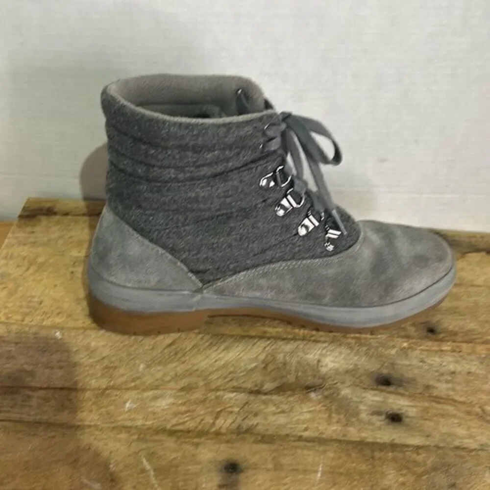 Keds Women's Gray Lace‎ Up Water-Resistant Suede Thinsulate Camp Boots Size 8